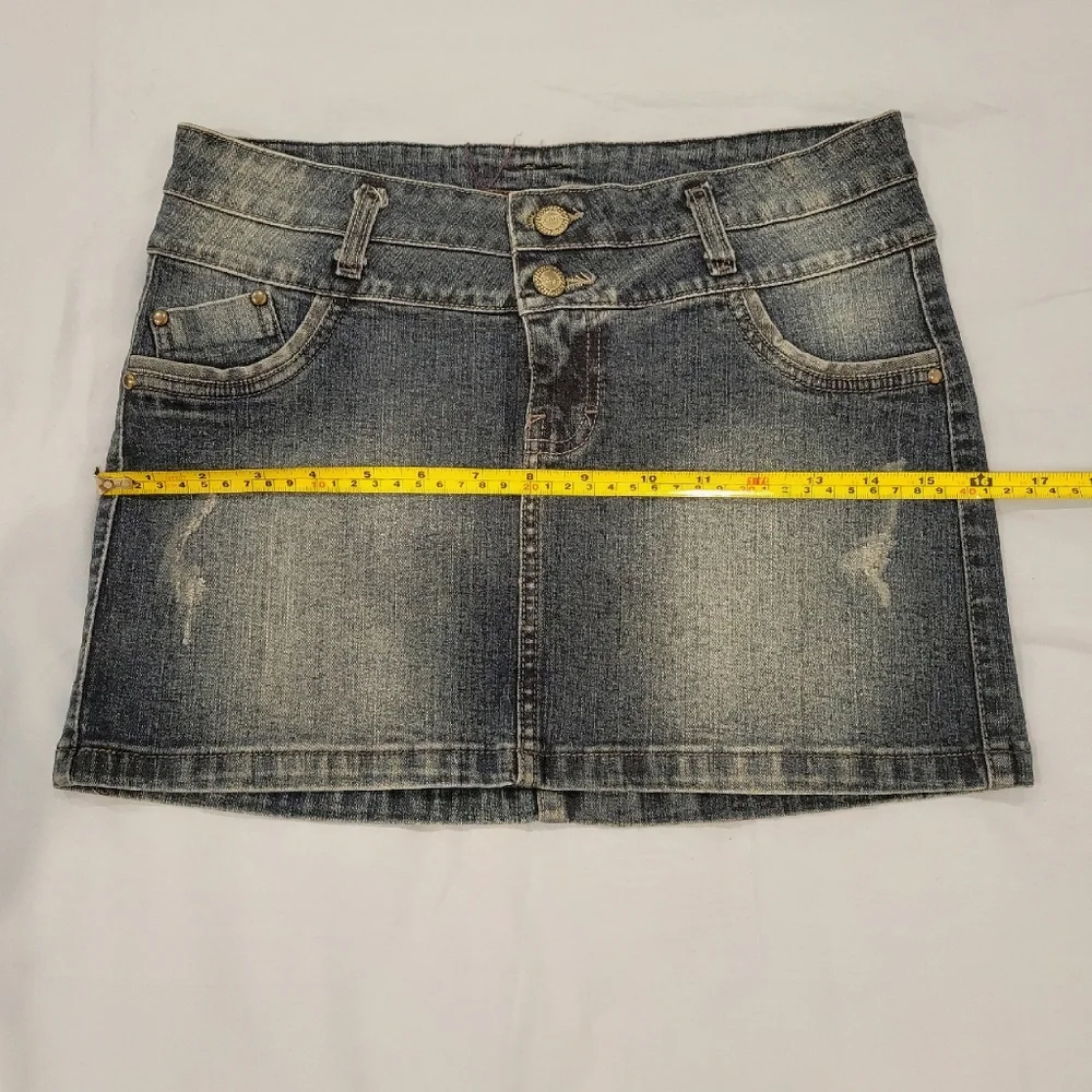 Women's Denim Mini Skirt Casual Blue Jean Skirts Stretch Size 30 - Picture 4 of 10